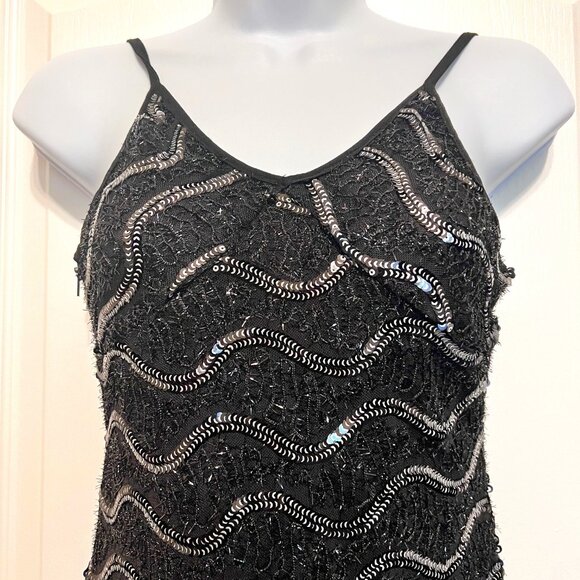 Pixiemain Women's 1920's Flapper Fringe Sequin Party Mini Dress-Sz XS-Black - Picture 4 of 15